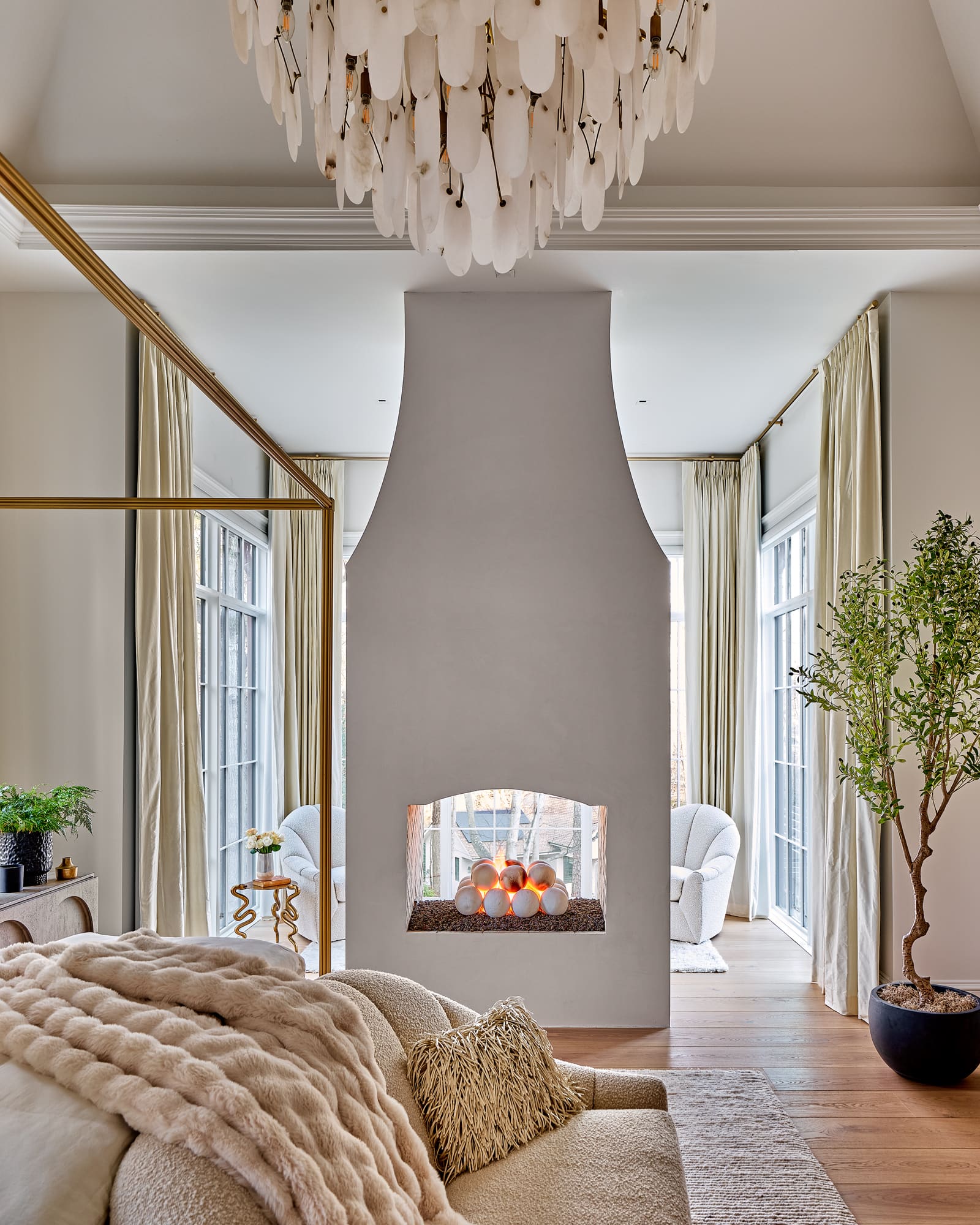 Primary bedroom fireplace detail