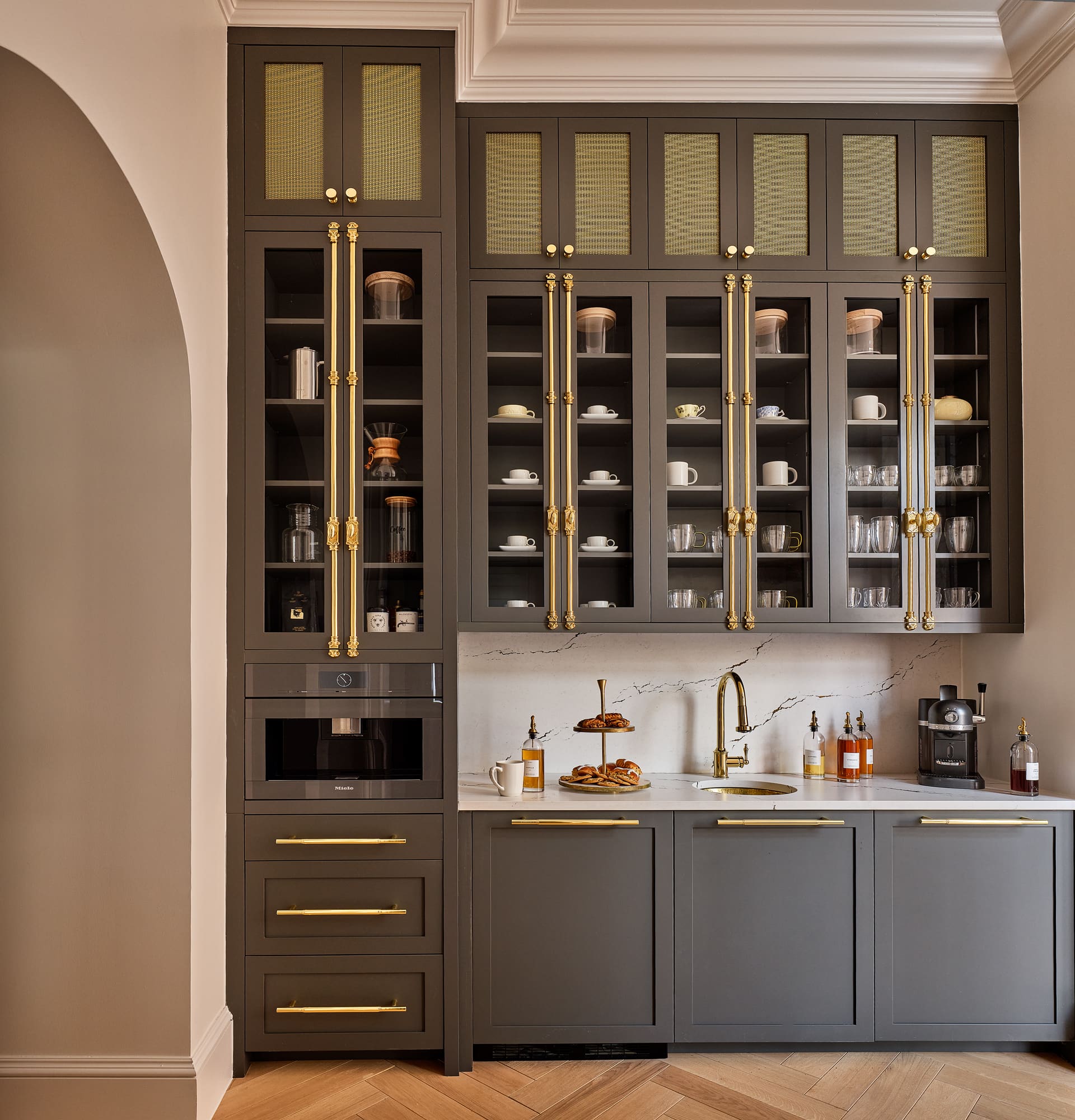 Coffee bar black and gold