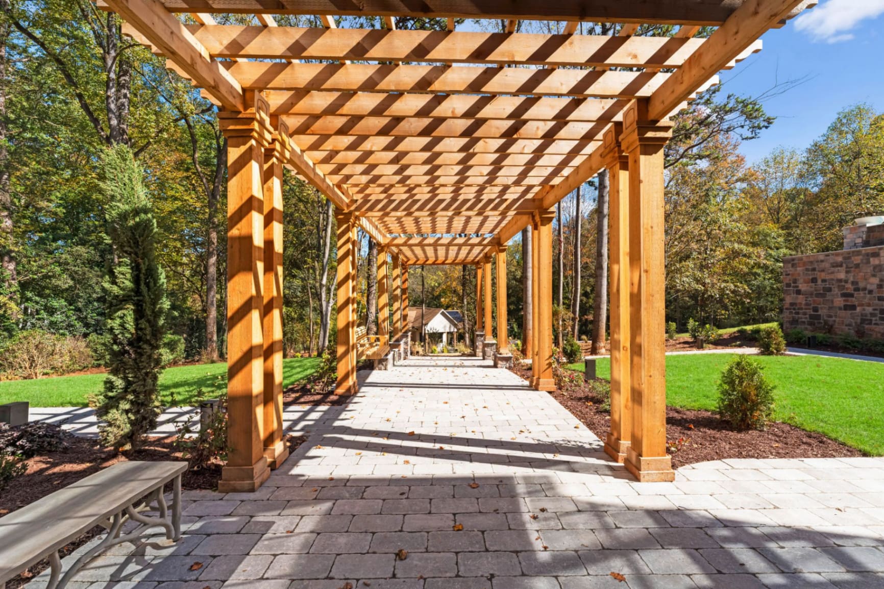 Cedar pergola walkway