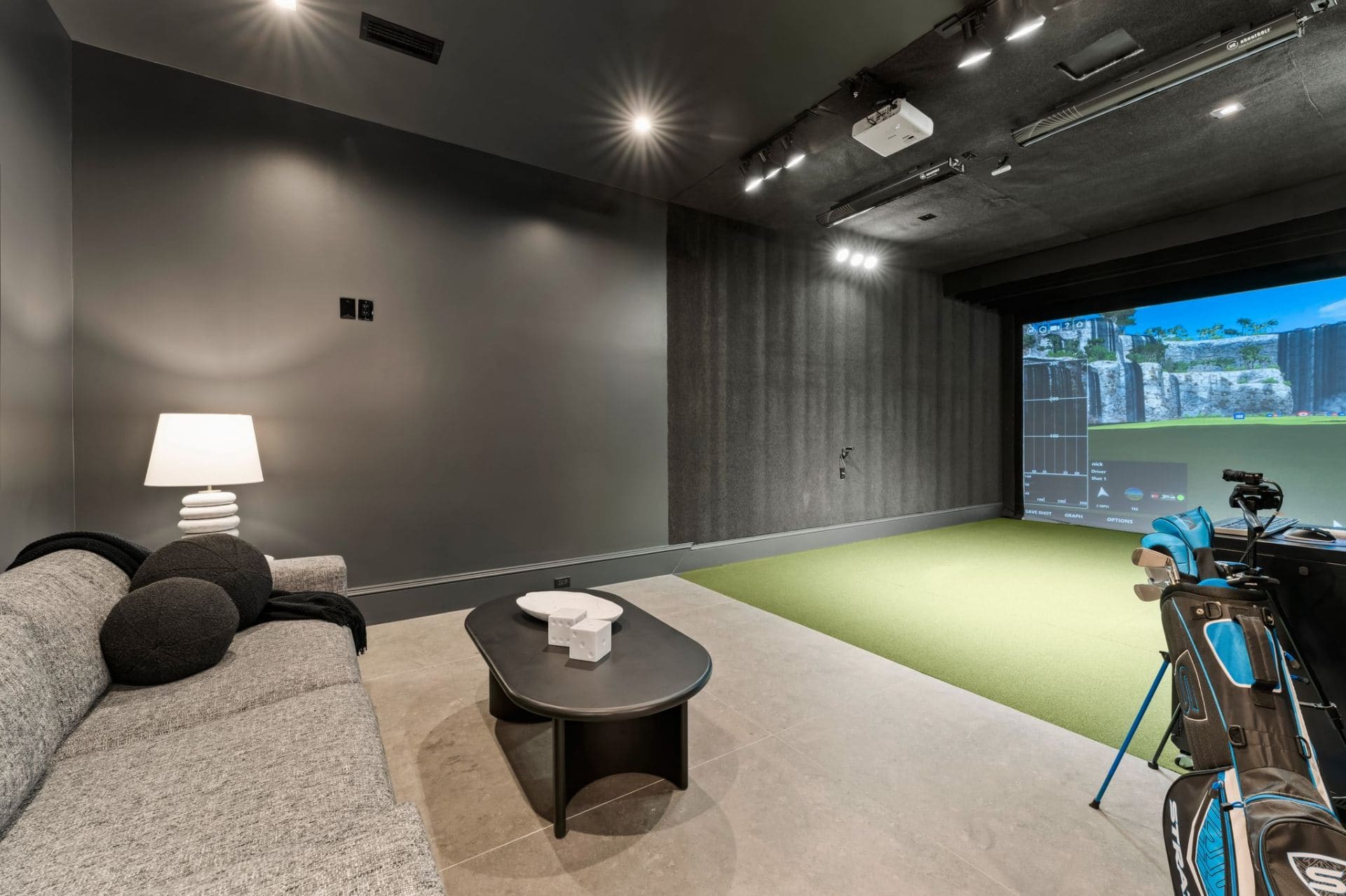 Golf simulator alternate view