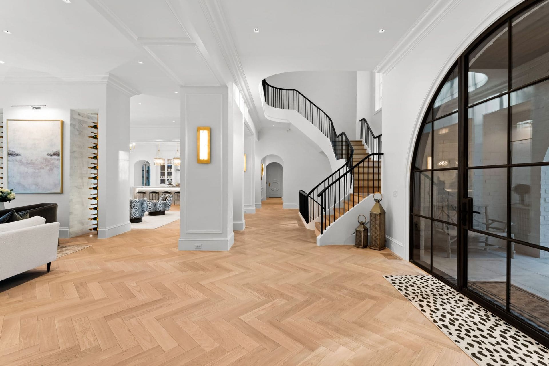 Grand foyer with spiral staircase