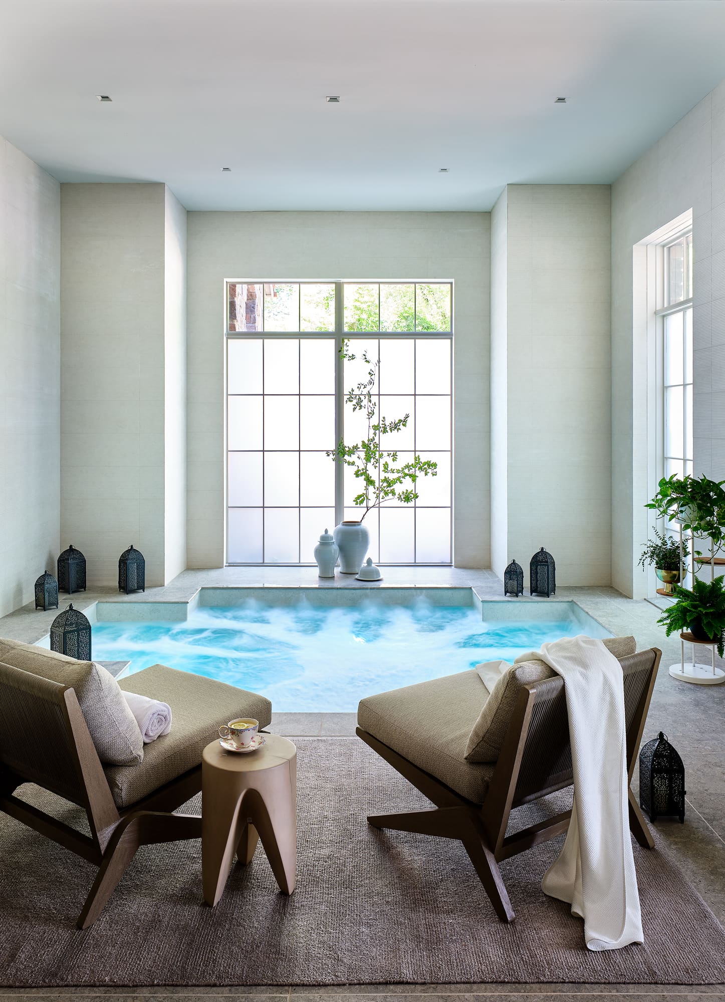 Indoor spa lounge
