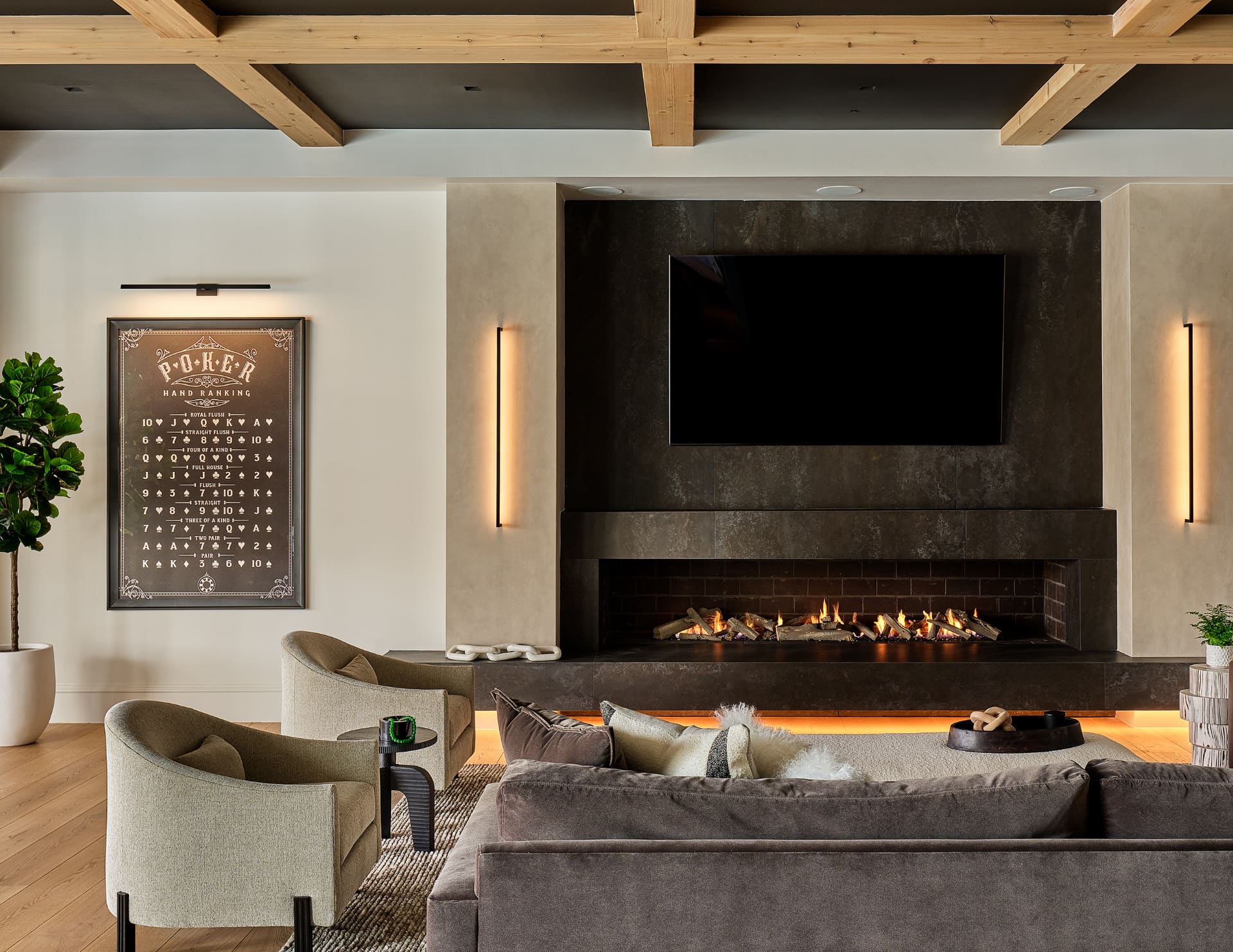Lounge fireplace