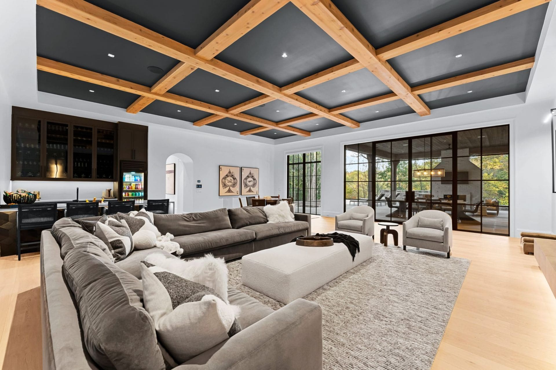 Lower level lounge with patio views