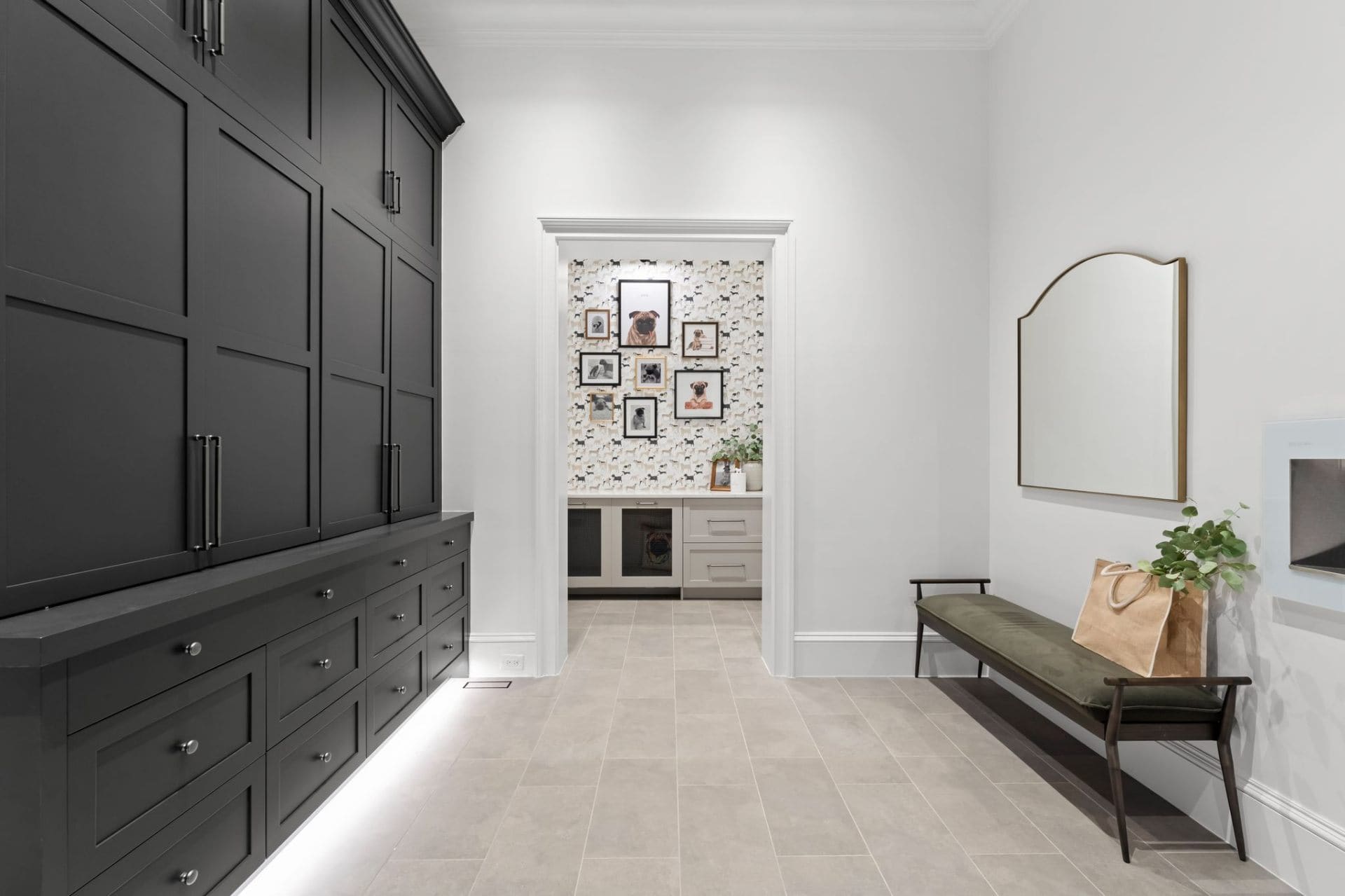 Mudroom entry to pet suite