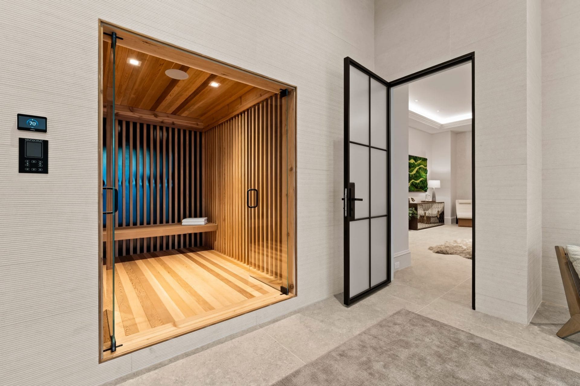 Infrared sauna with cedar interior